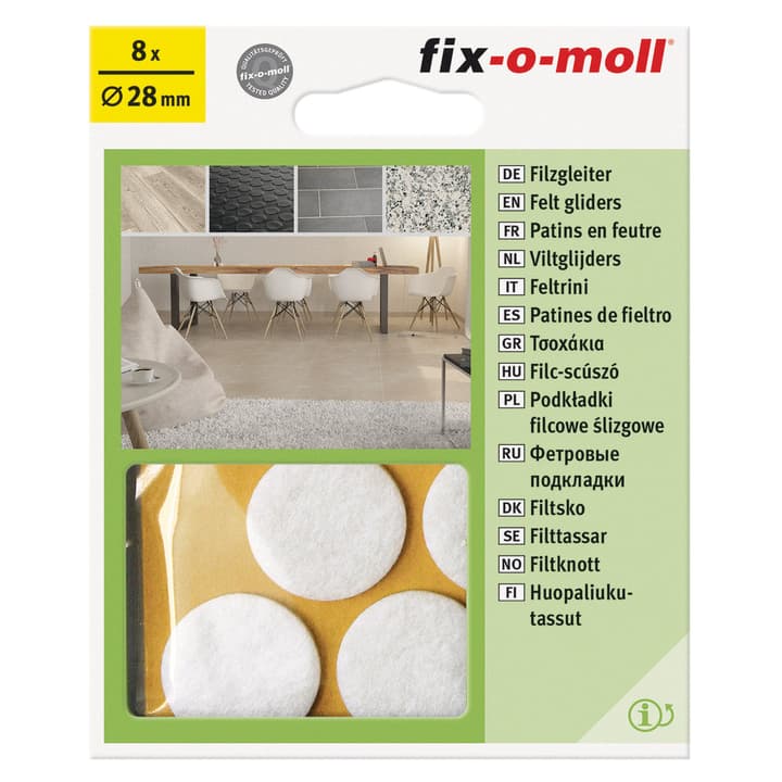 Filzgleiter 3 mm / Ø 28 8 x