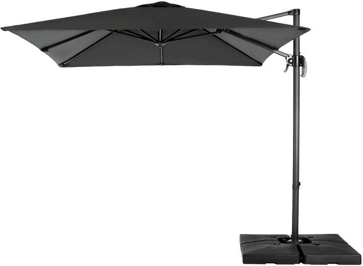 COCON Parasol Mini-Roma, 250 x 250 cm, suspendu, Gris Parasol à bras libre