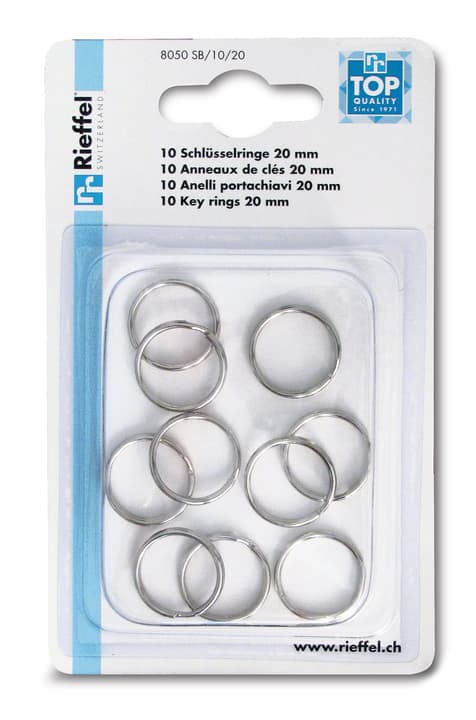 Rieffel Anneaux de clés 20mm, 10 pièces Porte-clés