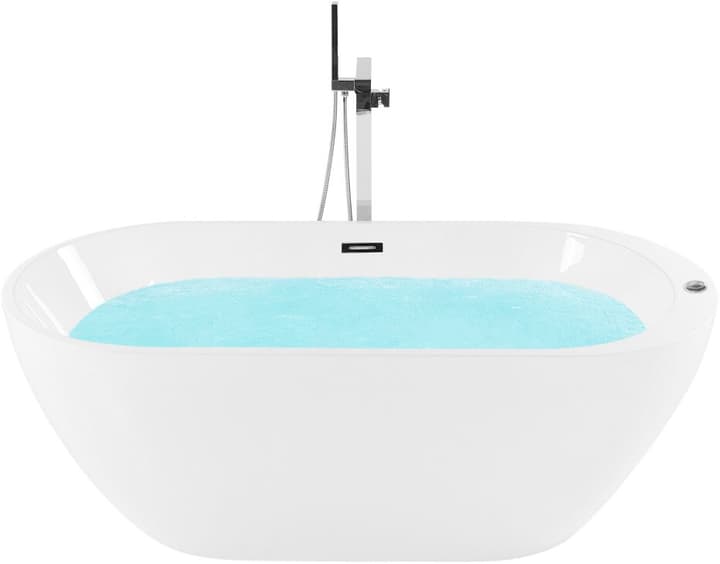 Image of Beliani Whirlpool Badewanne freistehend weiss mit LED 170 x 80 cm NEVIS Freistehende