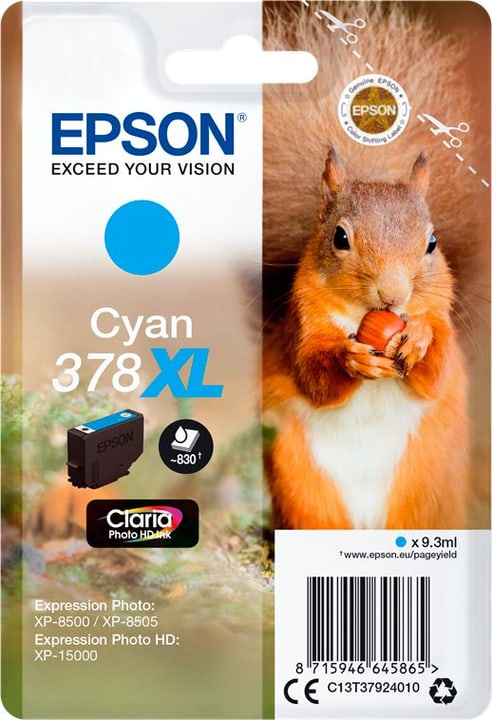 Epson Cartouche d'encre 378XL cyan Cartouche d'encre Cartouche d'encre 378XL cyan Cartouche d'encre Epson 798550300000 Photo no. 1