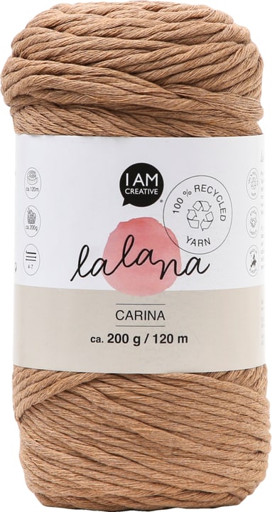 Image of Carina camel, Lalana Garn für Häkeln, Stricken, Weben & Makramee Projekte, Hellbraun, 3 mm x ca. 120 m, 200 g, 1 Strang Wolle