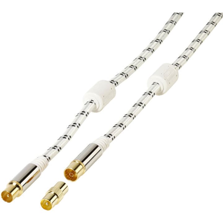 Vivanco Cavo antenna, nylon, nucleo in ferrite, spina coassiale placcata oro <-> connettore coassiale, 120dB, adattatore bianco, 15m Cavo antenna Cavo antenna, nylon, nucleo in ferrite, spina coassiale placcata oro <-> connettore coassiale, 120dB, adattatore bianco, 15m Cavo antenna Vivanco 770817900000 N. figura 1