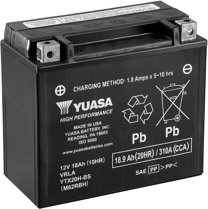 YUASA Batterie AGM 12V/18.9Ah/310A Batterie moto