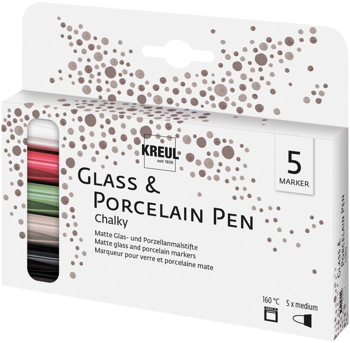 Image of C.Kreul Glass & Porcelain Pen Chalky, 5er-Set Glasstift + Porzellanstift