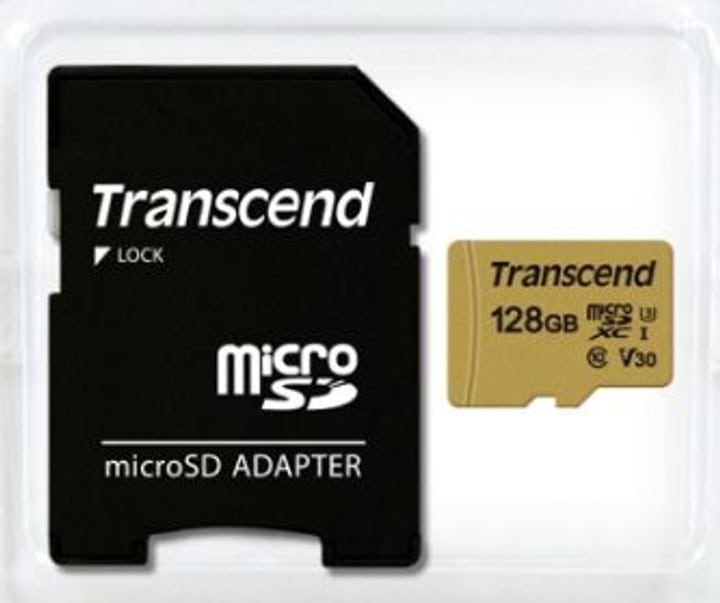 Transcend microSD Card 500S, MLC 128GB SDXC inkl. Adattatore Scheda di memoria microSD microSD Card 500S, MLC 128GB SDXC inkl. Adattatore Scheda di memoria microSD Transcend 785300147298 N. figura 1