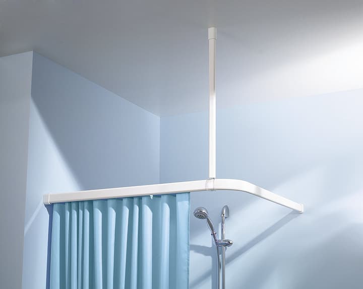 Image of Kleine Wolke Deckenhalterung weiss 60 cm zu Duschvorhang-Federschiene mit Knopfsystem