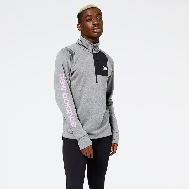 Image of New Balance NB AT Half Zip Laufshirt schwarz