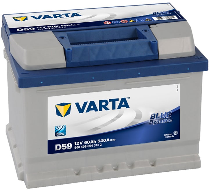 Varta Blue Dynamic D59 60Ah Batterie de voiture Blue Dynamic D59 60Ah Batterie de voiture Varta 620429500000 Photo no. 1