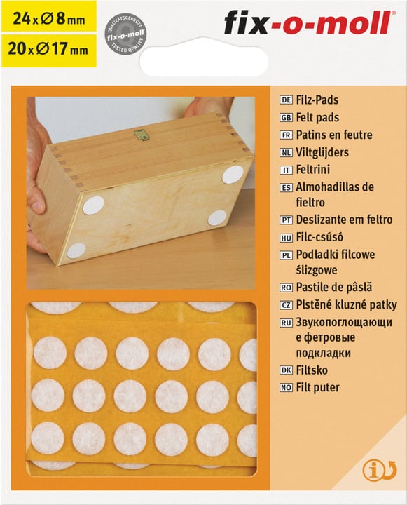 Image of Fix-O-Moll Filzpads 1 mm / 44 x Filzgleiter