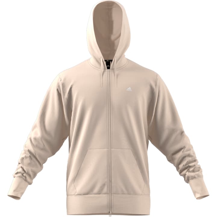 Image of Adidas Future Icons Three Bar Hoodie Kapuzenjacke ecru