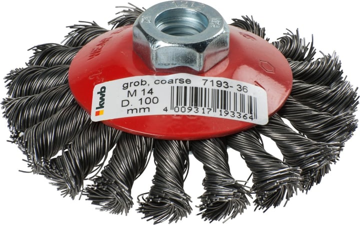 kwb AGGRESSO-FLEX ® Spazzola conica, ø 100 mm AGGRESSO-FLEX® Spazzola conica, filo di acciaio, sfusa cartone di deposito AGGRESSO-FLEX ® Spazzola conica, ø 100 mm AGGRESSO-FLEX® Spazzola conica, filo di acciaio, sfusa cartone di deposito kwb 610523600000 N. figura 1