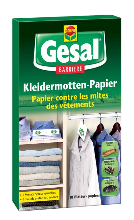 Image of Compo Gesal Kleidermotten-Papier BARRIERE, 10 Blätter Insektenbekämpfung bei Do it + Garden von Migros