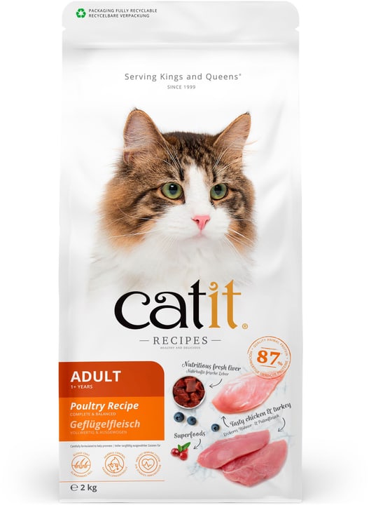 Image of Catit Recipes Adult Geflügel, 2 kg Trockenfutter