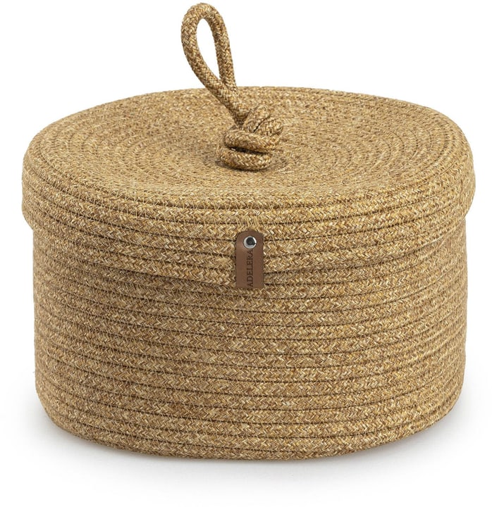 Ulafbwur Toilettenpapierkorb Mit Deckel - Bambus Griff Aufbewahrungskorb 45x15x35cm