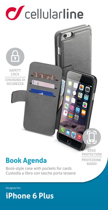 Cellular Line Leder-Effekt-Schutzhülle im book style mit kartensteckfächern für iPhone 6 plus Leder-Effekt-Schutzhülle im book style mit kartensteckfächern für iPhone 6 plus Cellular Line 621486600000 Bild Nr. 1
