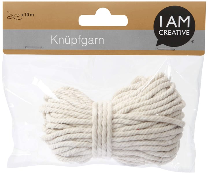 Image of I AM CREATIVE Knüpfgarn, Natur, 2,5 mm x 10 m Textilgarn