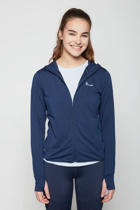 Image of Perform W Hooded Jersey Jacket Laufjacke dunkelblau bei Migros SportXX