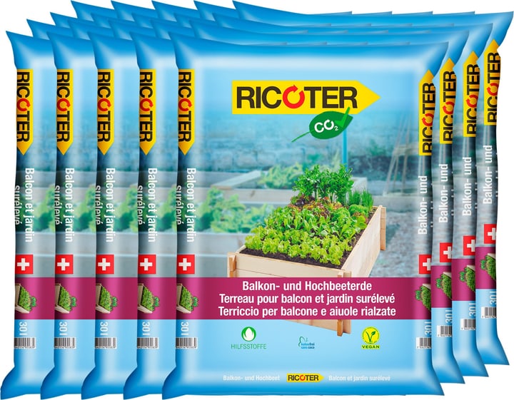 Ricoter Terreau pour balcon et jardin sureleve, 20 x 30 l Terreau spécial