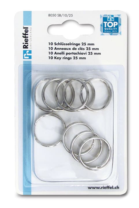 Rieffel Anneaux de clés 25mm, 10 pièces Porte-clés