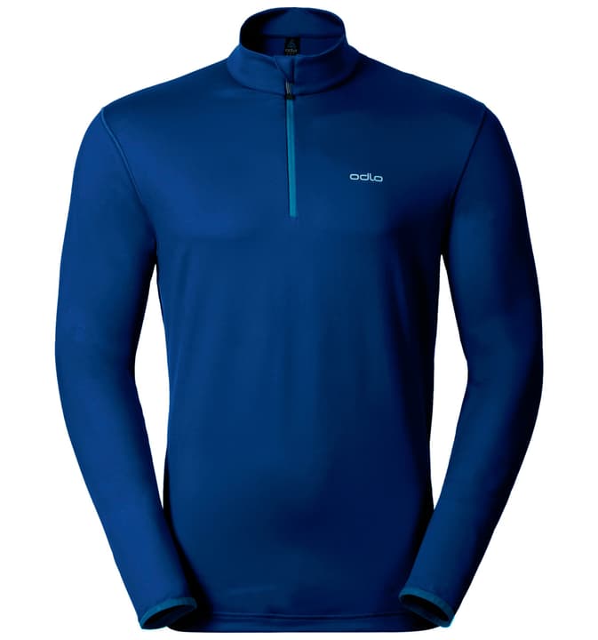 Odlo Alagna T-shirt à manches longues pour homme\, avec fermeture à glissière sur la moitié de la longueur Alagna T-shirt à manches longues pour homme\, avec fermeture à glissière sur la moitié de la longueur Odlo 477065200343 Couleur bleu marine Taille S Photo no. 1