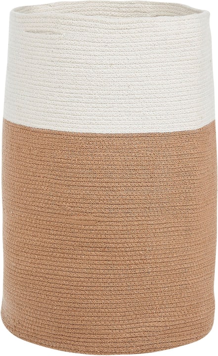 Image of Beliani Textilkorb Baumwolle weiss / beige 52 cm ARDESEN Korb