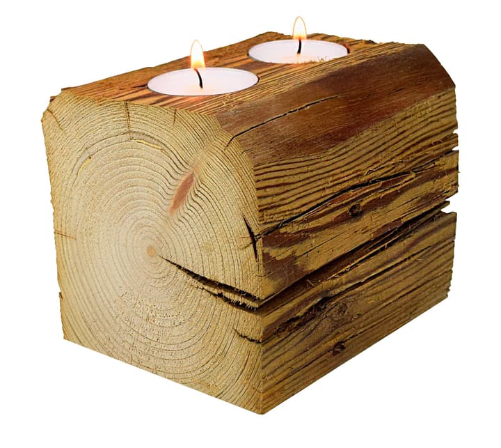 Image of DIY-Wood 2 Teelichter 100-140 x 120 mm Altholz