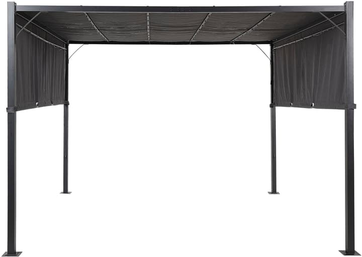 Image of Beliani Pergola mit LED-Beleuchtung Stahl dunkelgrau 310 x cm PARGA