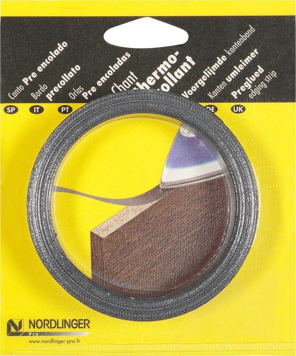 Bordo melamminico precollato 5 m, Decor: Makassar D2441BS Bordo melamminico precollato 5 m, Decor: Makassar D2441BS 640130200000 N. figura 1