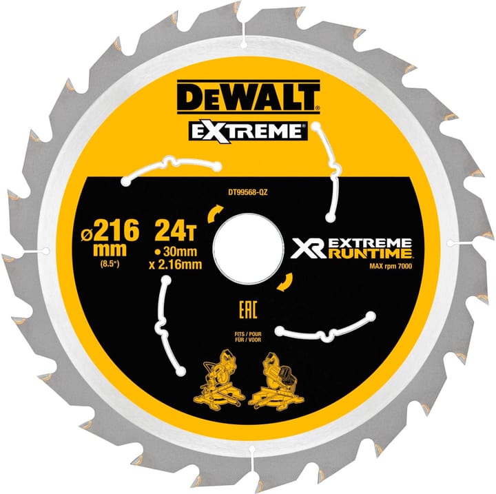 Image of DeWalt Kreissägeblatt 216 x 30 mm, 24 WZ/FZ