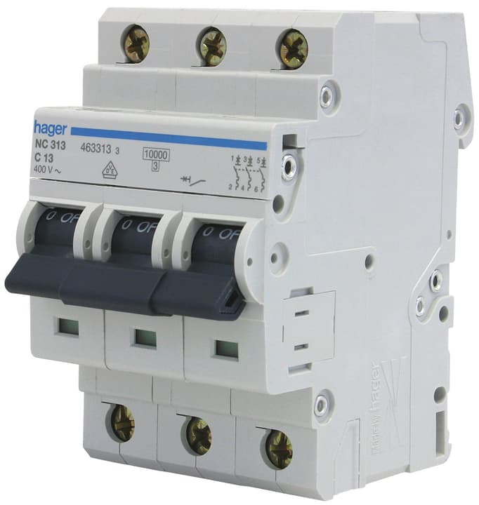 Image of Hager Einbauautomat 'C' 3x 13A Leitungschutzschalter