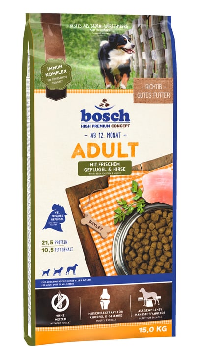 Image of bosch HPC Adult Geflügel & Hirse, 15 kg Trockenfutter