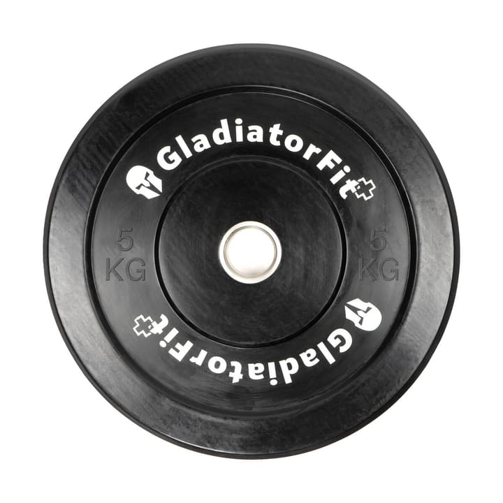 Image of GladiatorFit Olympische Scheibe schwarz mit Gummibeschichtung Ø 51mm : 5 KG Gewichtsscheibe