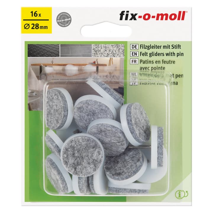 Filzgleiter mit Stift 4 mm / Ø 28 16 x