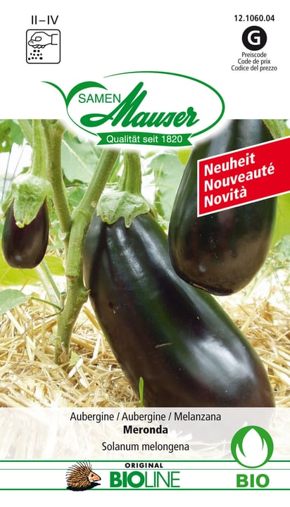 Image of Samen Mauser Knospe Bio Aubergine Meronda Gemüsesamen