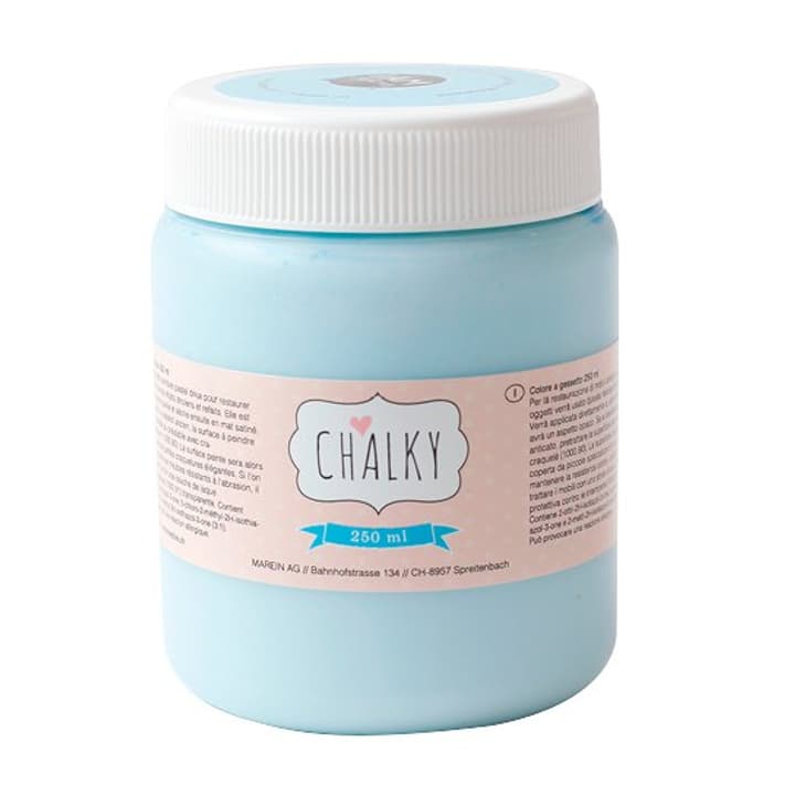 Image of I AM CREATIVE Chalky Farbe, Farbtopf mit Schraubverschluss zartem, matten, pastellfarbenen Kreidefarbton für Shabby-, Vintage- und Landhausstil DIY-Upcycling-Projekte, Pastellblau, 250 ml