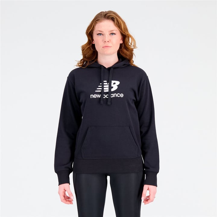 Image of New Balance W Essentials Stacked Logo Hoodie Hoodie schwarz