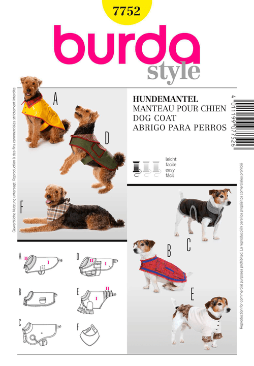 Image of burda Schnittmuster, Hundemantel Schnittmuster