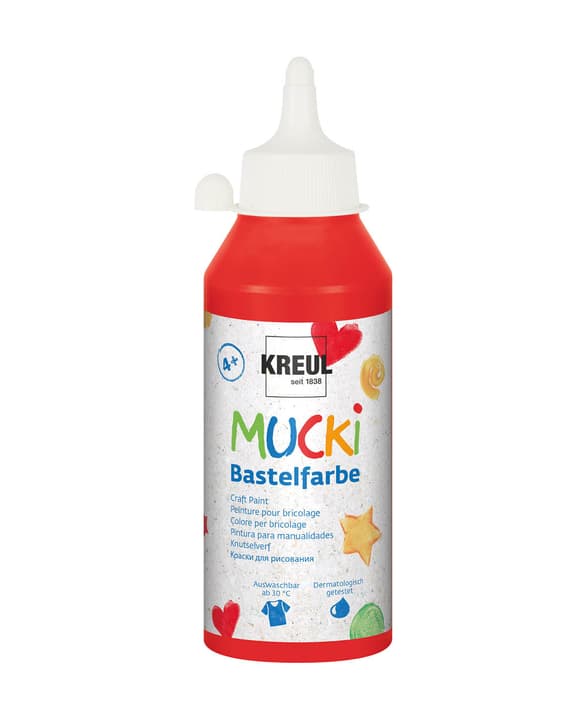 MUCKI, Bastelfarbe rot, 250 ml Acrylfarbe