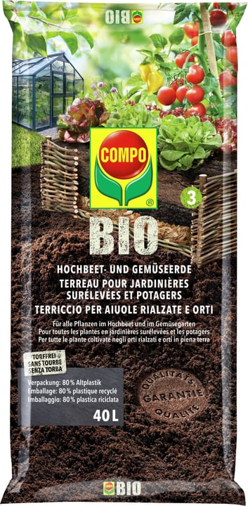 Compo Sana BIO Hochbeet- u. Gemüseerde, 40 l Spezialerde - kaufen bei ...