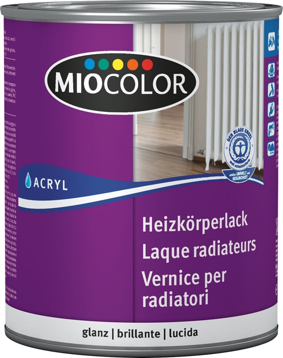 Image of Miocolor Acryl Heizkörperlack glanz Weiss 750 ml Weisslack bei Do it + Garden von Migros