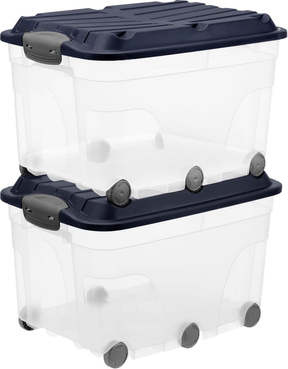 Image of Rotho Roller 6, 2er Set MID.BLAU Aufbewahrungsbox