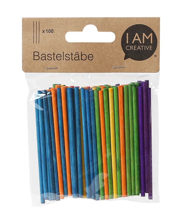 Bâtonnets en bois multicolore, 100 pcs., 8x0.3cm Des bâtons de bois