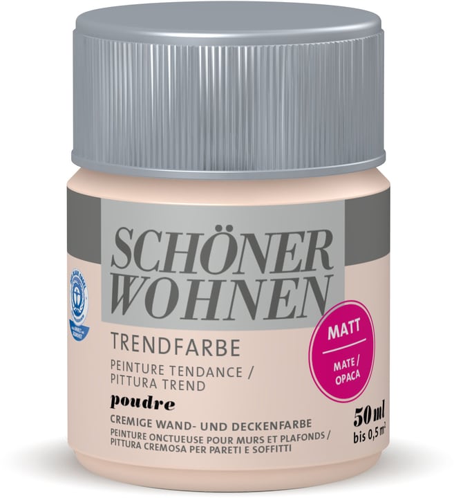 Schöner Wohnen Trend Wandfarbe matt Tester Poudre 50 ml Trend Wandfarbe matt Tester Poudre 50 ml Schöner Wohnen 660961300000 Farbe Poudre Inhalt 50.0 ml Bild Nr. 1
