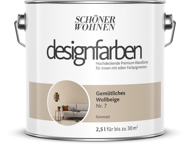 Image of Schöner Wohnen Designfarbe Wollbeige 2,5 l Wandfarbe
