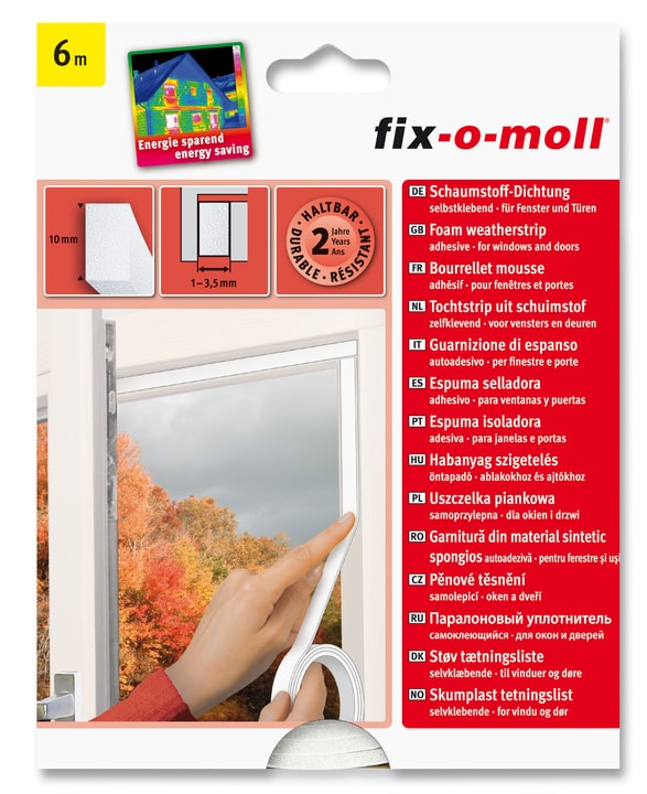 Image of Fix-O-Moll Schaumstoff-Dichtung 10 x 4 mm, 6 m Dichtung bei Do it + Garden von Migros