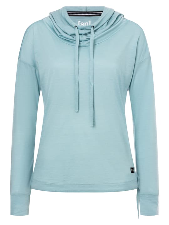 Image of super.natural W Funnel Hoodie Yogahoodie hellblau bei Migros SportXX