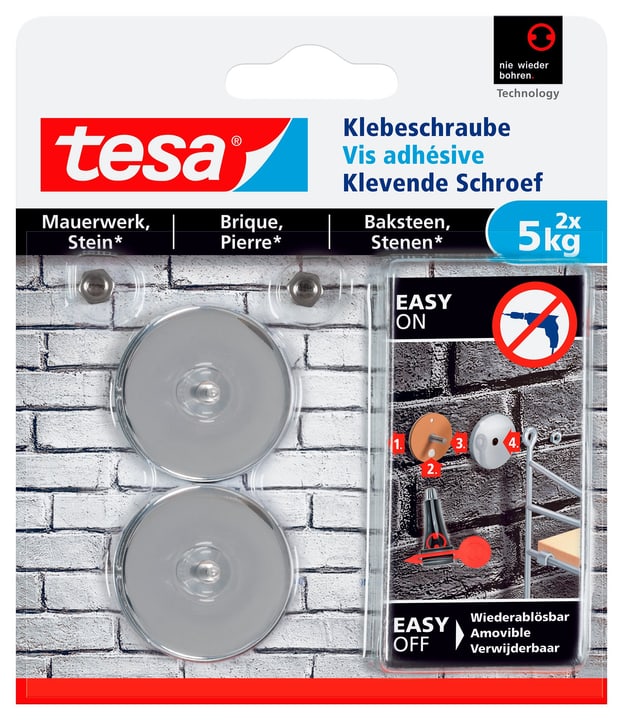 Tesa Vite adesiva rotonda, mattone, 5 kg Vite adesiva rotonda, mattone, 5 kg Tesa 675235100000 N. figura 1