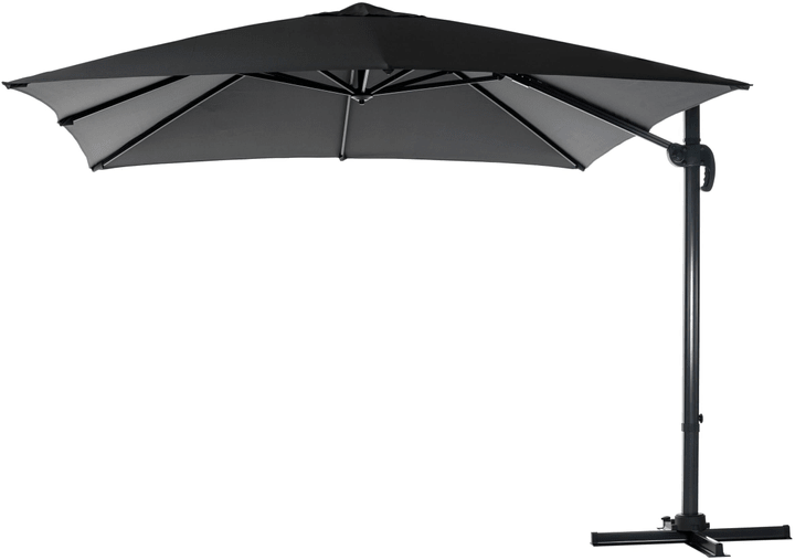 COCON Parasol TR-031, 300 x 300 cm, suspendu, Gris Parasol à bras libre