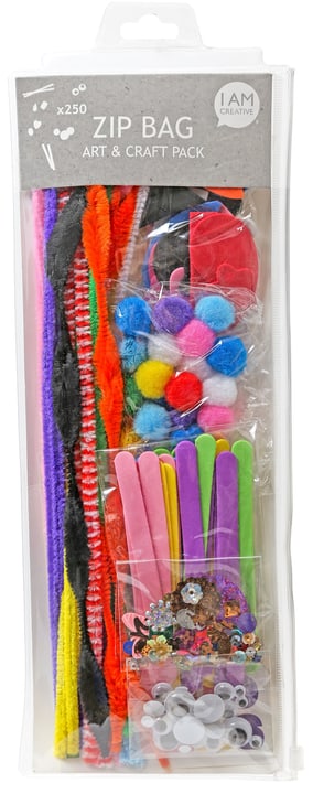 Image of I AM CREATIVE Mix Set, Zip Bag Chenille Pompons